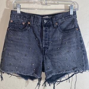 Levi’s wedgie short black with studs and stones